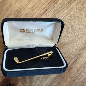 Don Lopez Gold Golf Club Tie Clip